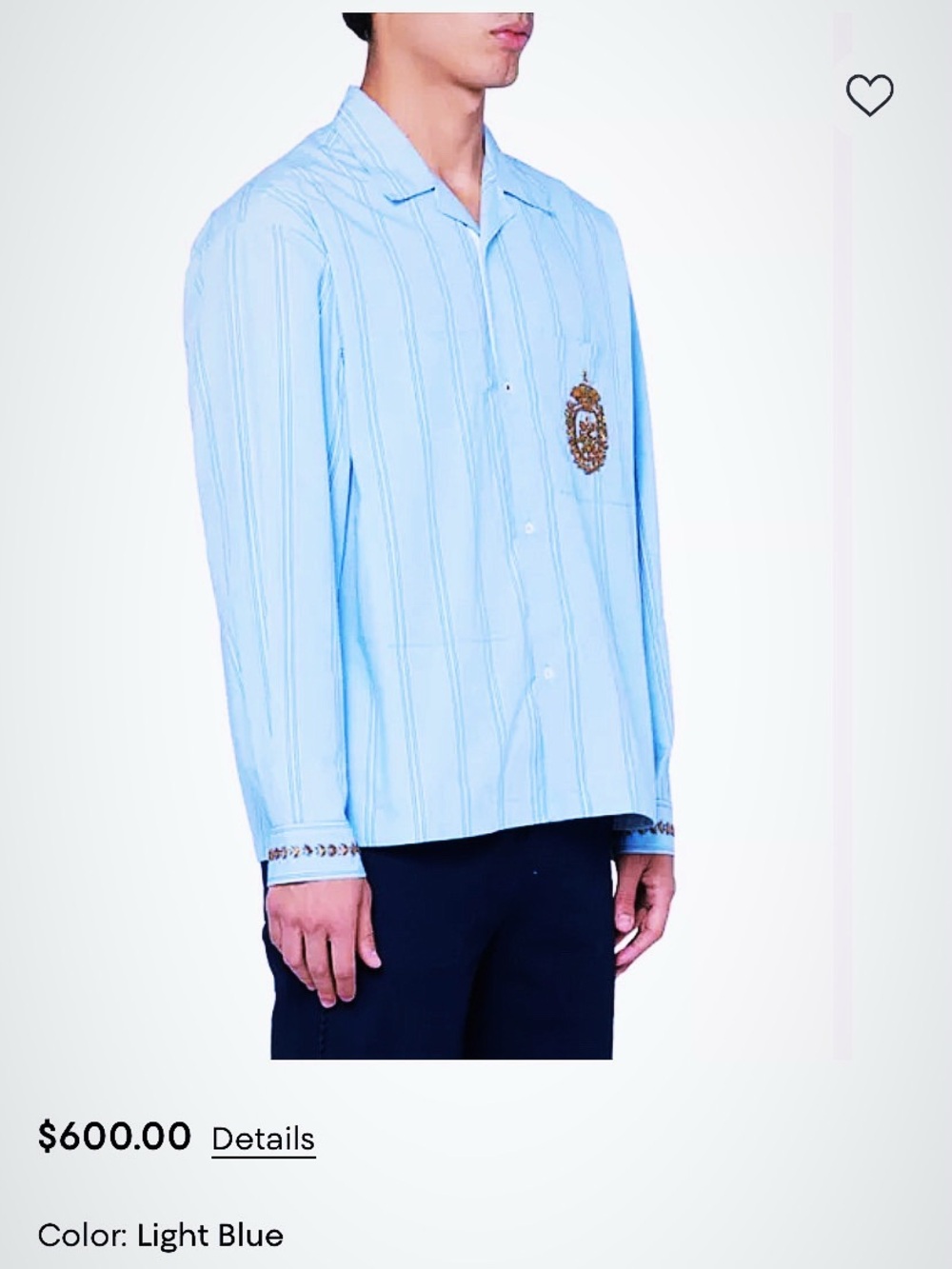 Baziszt Blue/White Crest/Metal Button-Up Dress Shirt New w Tags